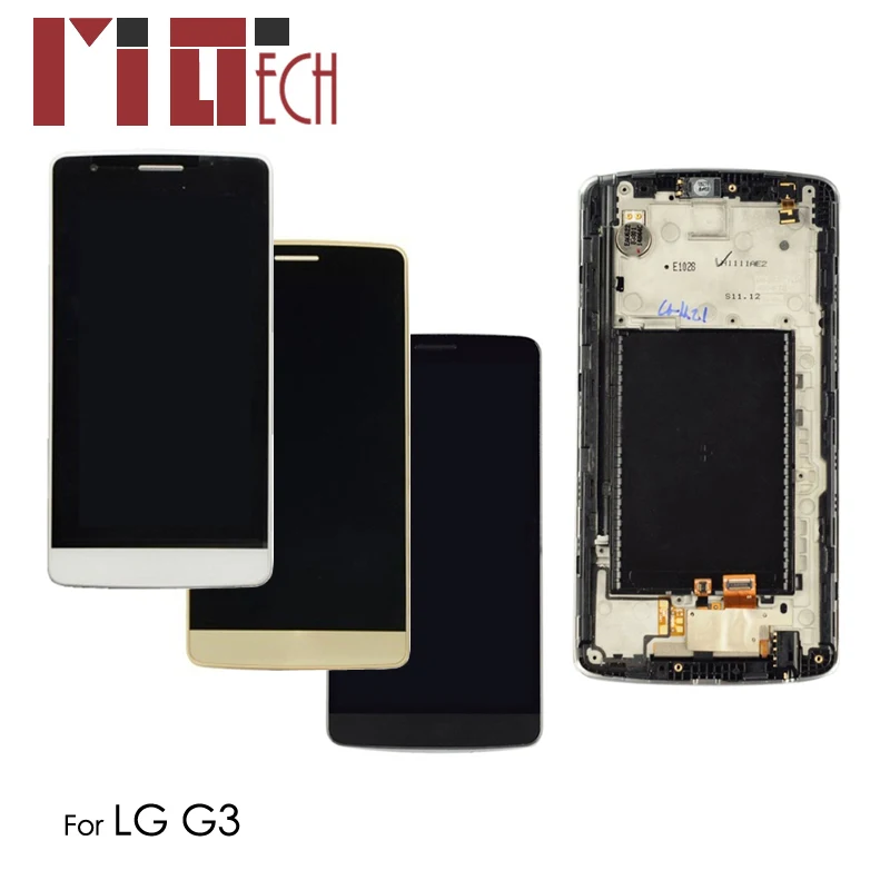 

LCD Display For LG G3 D850 D851 D855 Touch Screen Digitizer Black White Gold No/with Frame Replacement Assembly 100% Tested 5.5