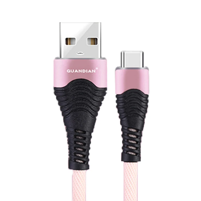TYPE-C rose gold Подходит для Android универсальный USB кабель для передачи данных для мобильного телефона type-c IOS тканевый зарядный кабель 3A Быстрая зарядка 1 м micro usb - Color: TYPE-C rose gold