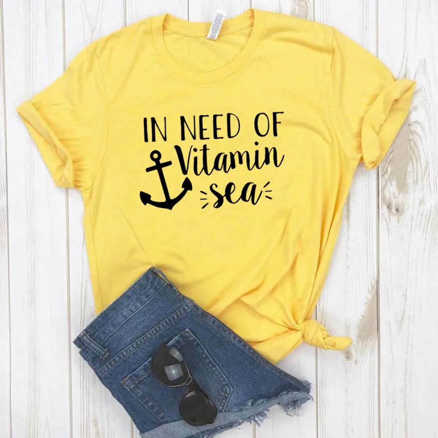 Женская футболка с принтом Need of Vitamin Sea летняя повседневная забавная для девушек