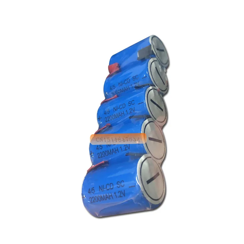 10 шт. x Ni-Cd 4/5 SubC Sub C 1,2 V 2200mAh аккумуляторная батарея с Tab-синий цвет