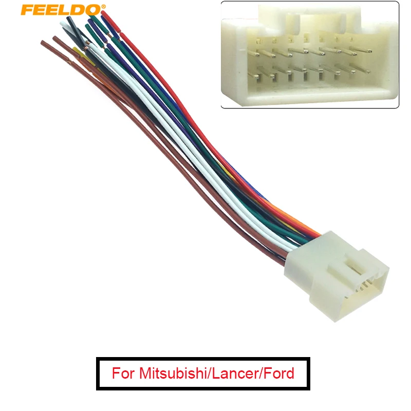 

FEELDO Car Stereo Radio 16Pin Wire Harness For Mitsubishi/Lancer/Ford Relevant Installing Aftermarket Stereo Unit#1578