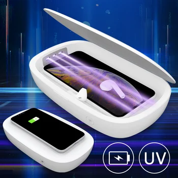 

UV Sterilizer Box USB Portable Disinfection Box Household Iphone11 Fast Wireless Charger For Tools Key Headset Cell Sterilizer