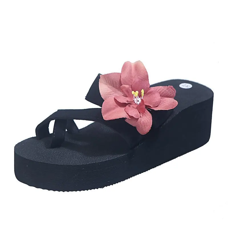 2021 Summer Women Wedges Sandals Casual Clip Toe Flip Flops Ladies Platform Slipper Beach Slippers Light Comfort Shoes TX453 image_1