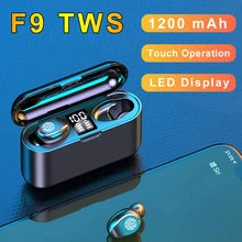 F9 TWS Wireless Headphone Bluetooth 5 1 Earbud In Ear Wireless Earphone With Charging Case Sports Gaming Headset Portable Power