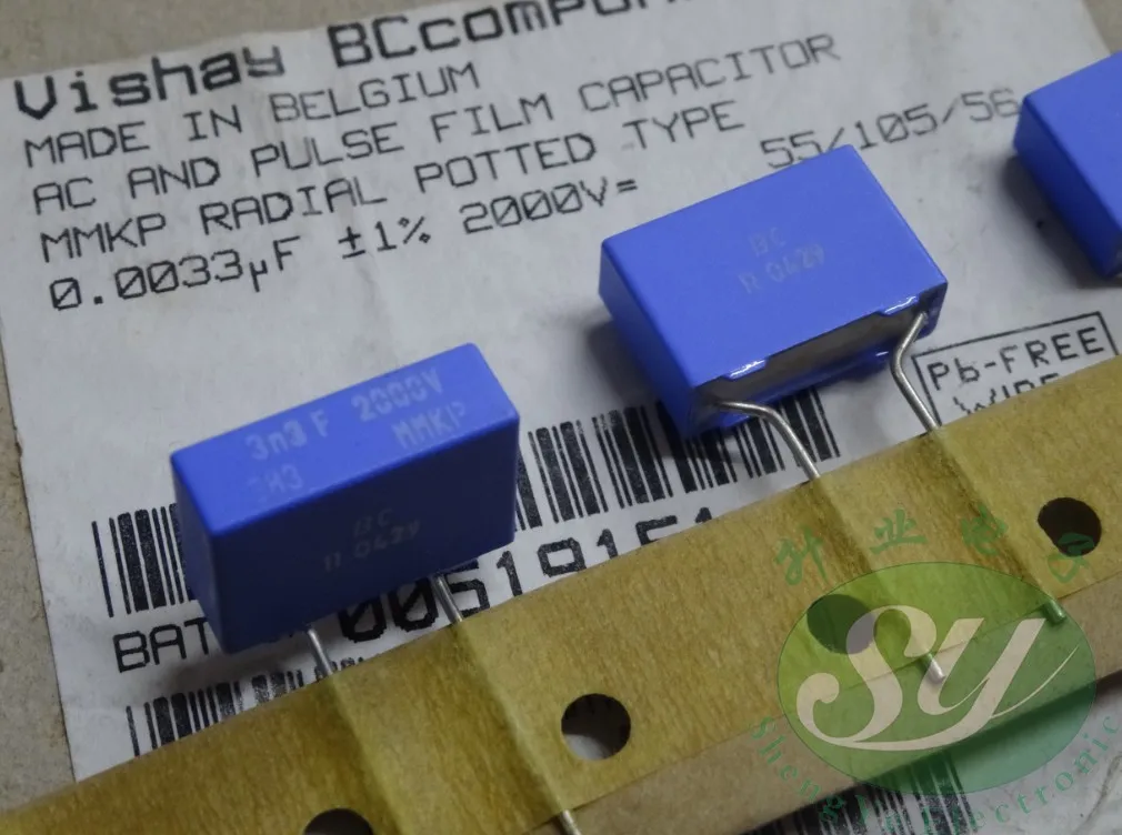 50 шт VISHAY BC 0,0033 мкФ/2000 V 3,3 1% NF 3300pf 3 n3 332 пленочный конденсатор