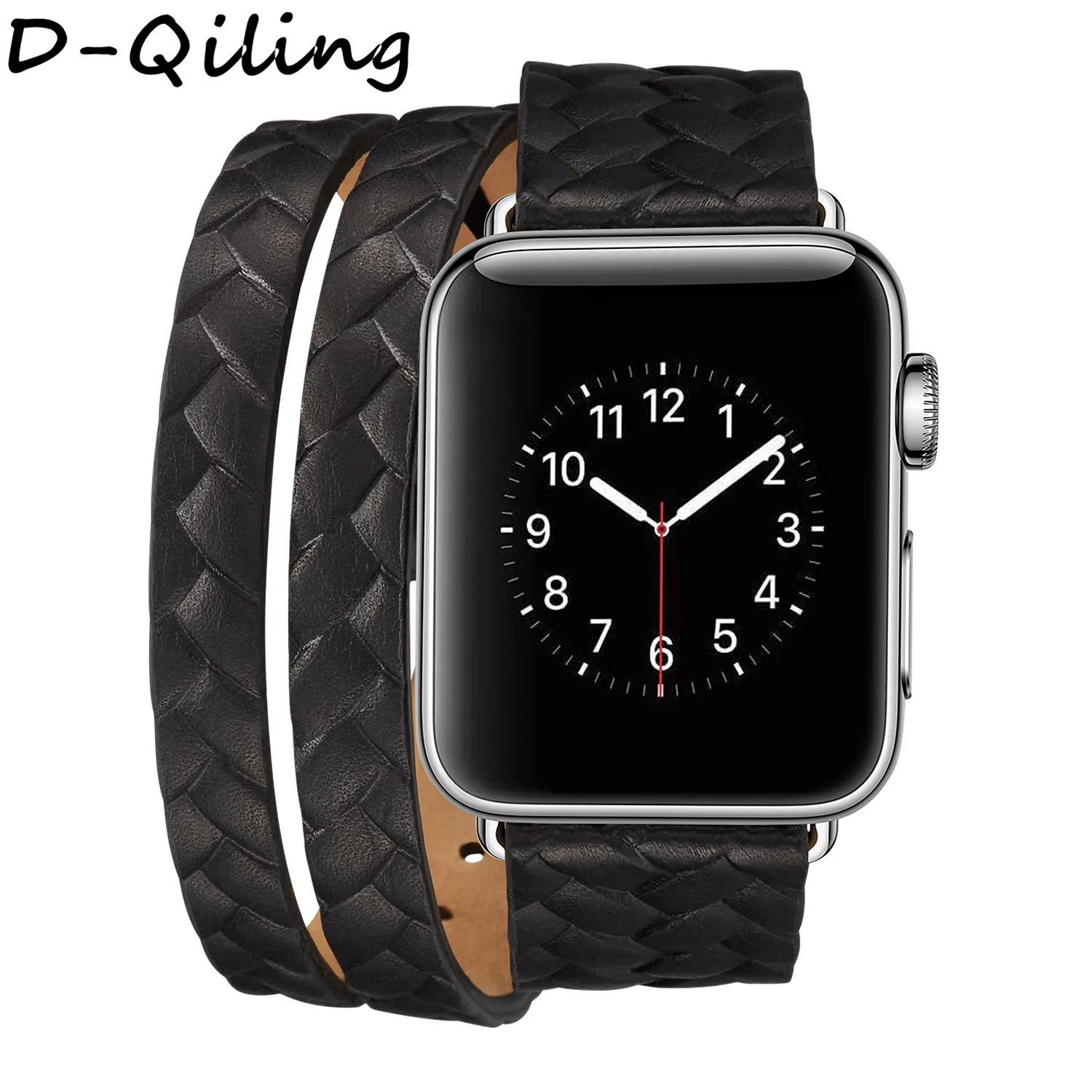 Кожаный ремешок для часов apple watch 4 ремешка 44 мм/40 мм correa apple watch 42 мм/38 мм двойной тур Браслет ремешок для часов Iwatch 54 3 21