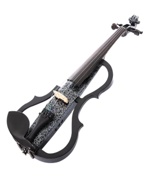 Full Size 4/4 Violin Multi Colored Solid Wood Acoustic / Electric Violin Kit with Ebony Fittings