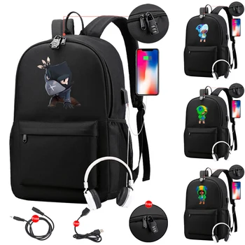 

Canvas Waterproof Backpack for Teenage Girl Boys Games Leon USB Anti-theft Laptop Student School Backpack for Men Women Mochilas