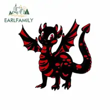 EARLFAMILY 13cm x 12.7cm for Red Happy Dragon Funny Car Stickers RV VAN DIY Fine Decal Bumper Trunk Truck Graphics Accessories