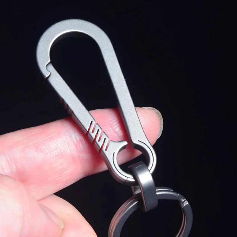 

Carbine Color Gradient Carabiner For Key Chain Locking Titanium Alloy Keyring For Outdoor Camping Backpacking Keychain Clip