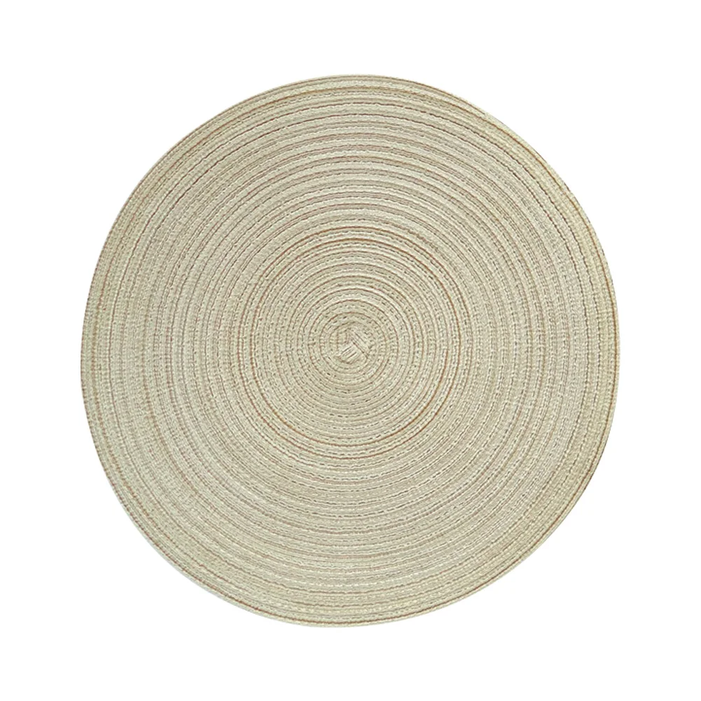 beige 2 шт хлопок белье прочный коврик теплоизоляция фотография Опора легко чистить круглая подставка под чашку декор стола - Цвет: beige