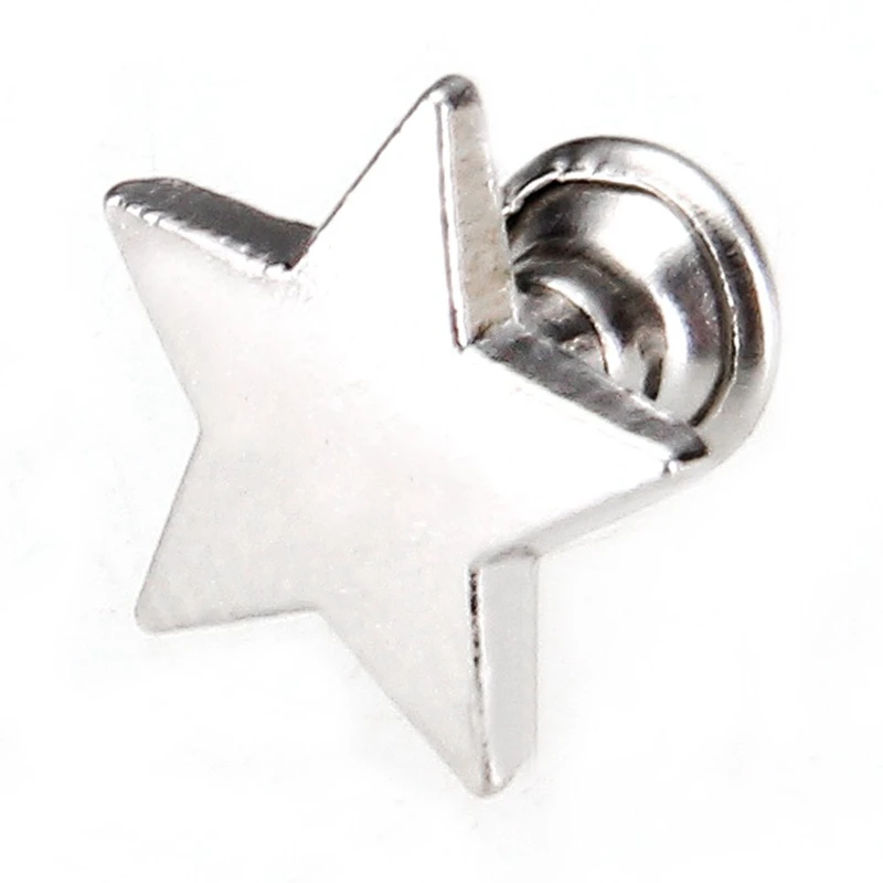 

100 Alloy Rivets Screws Studs 12mm Silver Pentagram for Jewelry