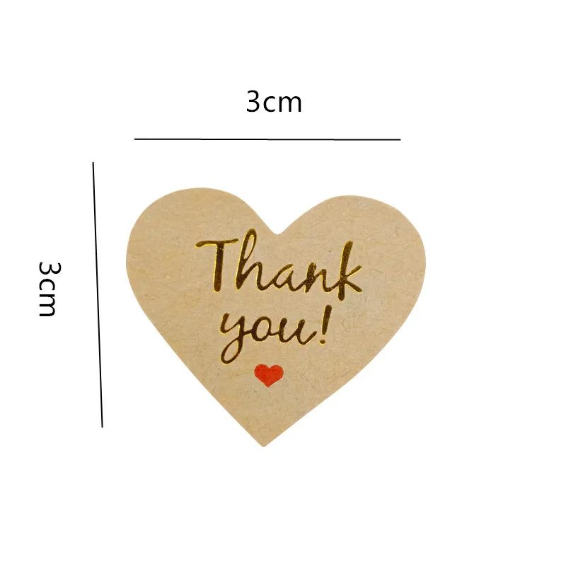 100pcs kraft 100 шт./лот винтажная серия "Спасибо и любовь" ручной работы с романтическим сердечком для нескольких стилей бумажных наклеек - Цвет: 100pcs kraft
