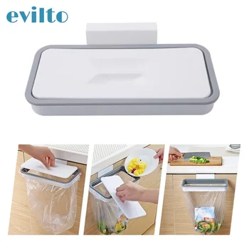 

Hanging Trash Container Square Garbage Bag Holder Product Cabinet Stand Organizer Kitchen Rubbish Plastic Bag Storage Holder