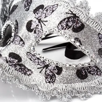 

New Mask Masquerade Costume Prop Silver Halloween Fancy Dress Ball Party Xmas