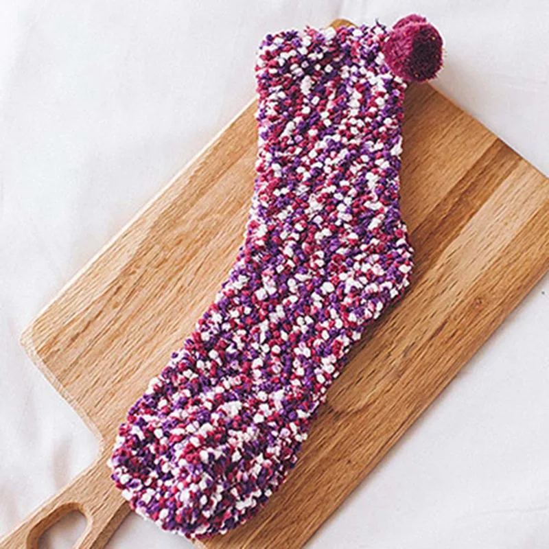 Рождественские коралловые флисовые пушистые коралловые бархатные толстые теплые носки для женщин полотенце пол/носок для сна Высокое качество Sox с подарочной коробкой - Цвет: PP