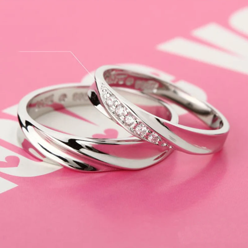 Silver Ring Wedding Rings Silver Rings Fashion Couple Ring For Women Men Pure 925 Sterling Silver Jewelry Romantic Wedding Rings For Lovers