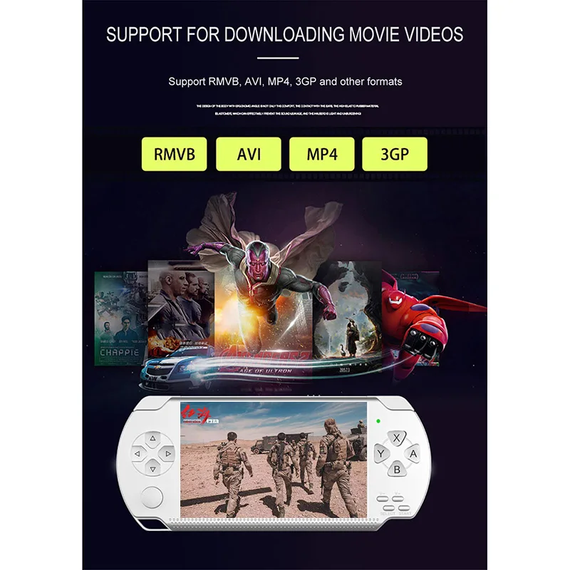 X6 4,3 psp игры дюймов портативная игровая консоль плеер 10000 игры 32 бит 8 гб поддержка для psp игры/видео/электронной книги