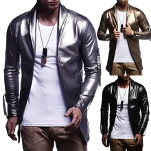 AliExpress Европейская версия мужских эластичных локомотивное кожаное пальто из искусственной кожи на молнии