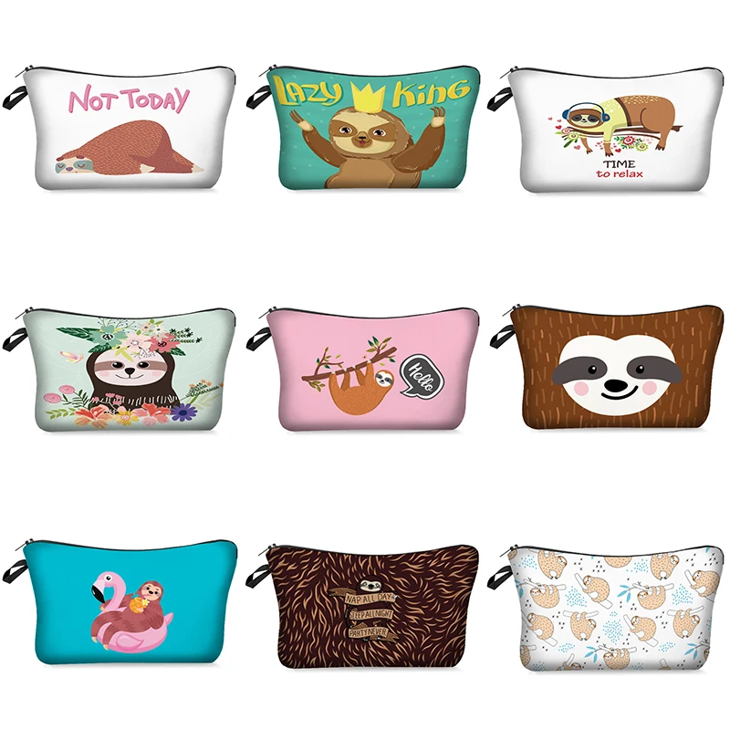 

Pattern 3D Tree Sloths Makeup Bags Women Cosmetic Bag With Multicolor Pattern neceser Cosmetics Pouchs For Travel make up bag