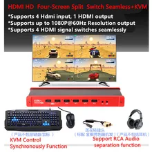 9 modo de exibição 4x1 kvm hdmi multi-viewer switch quad tela em tempo real multiviewer com hd1080p hdmi sem emenda switcher splitter