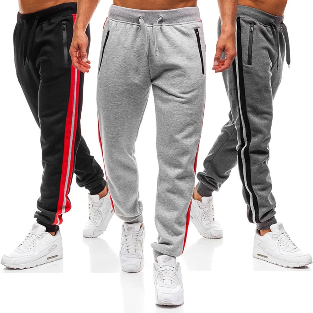 

Joggers Men 2020 New Fashion Casual Men's Pure Color Spliced Sweatpants Loose Zipper Pocket Men's Pants