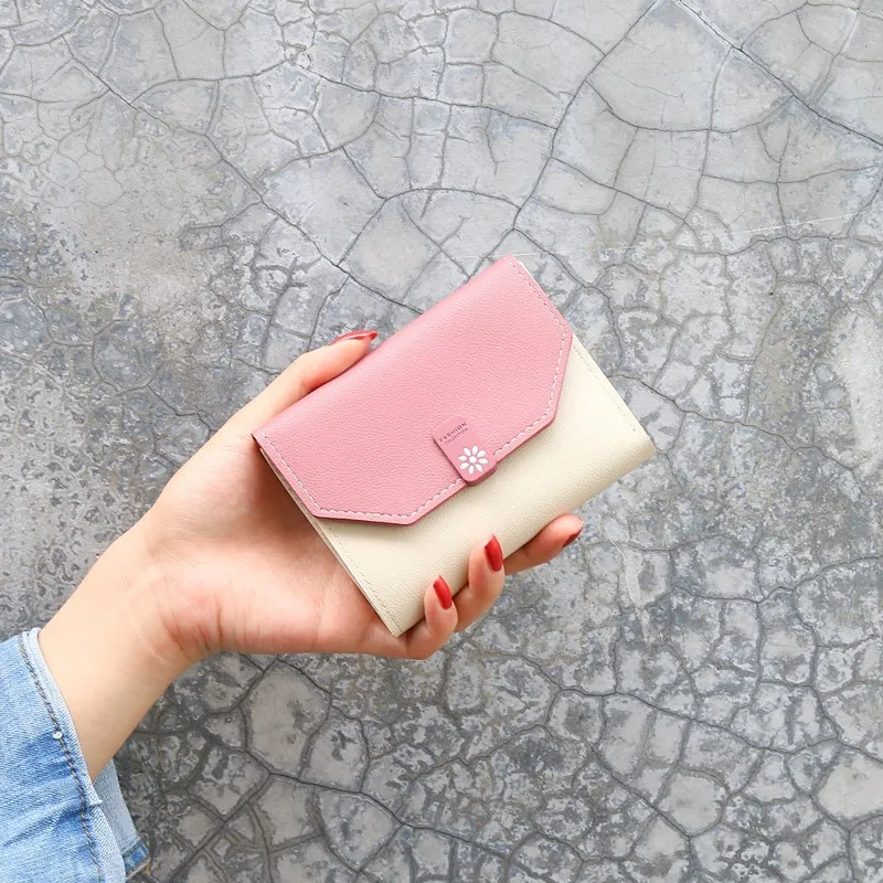 

Fashion Women Wallets Small Female Hasp Short Purse Multifunction Coin Change Purse Printing Flower For Credit Cards Holder 2019