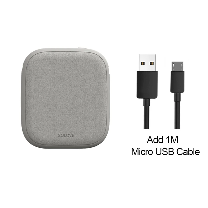 Gray Add Micro USB Xiaomi SOLOVE 10000 мАч QI беспроводной внешний аккумулятор 10000 мАч Внешний аккумулятор быстрая зарядка для huawei samsung iPhone X XR XS MAX 8 Plus - Цвет: Gray Add Micro USB