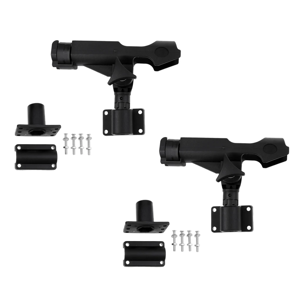 

2 Pieces Black Nylon Boat Kayak Canoe Swivel Rod Holder Rack Fishing Pole Rest Bracket Support Stand