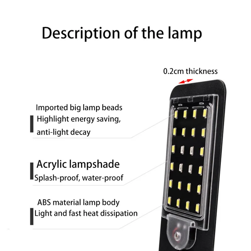 Светодиодный светильник для аквариума, растительный светильник 5 Вт/10 Вт, освещение для водных растений, водонепроницаемая лампа с зажимом для аквариума