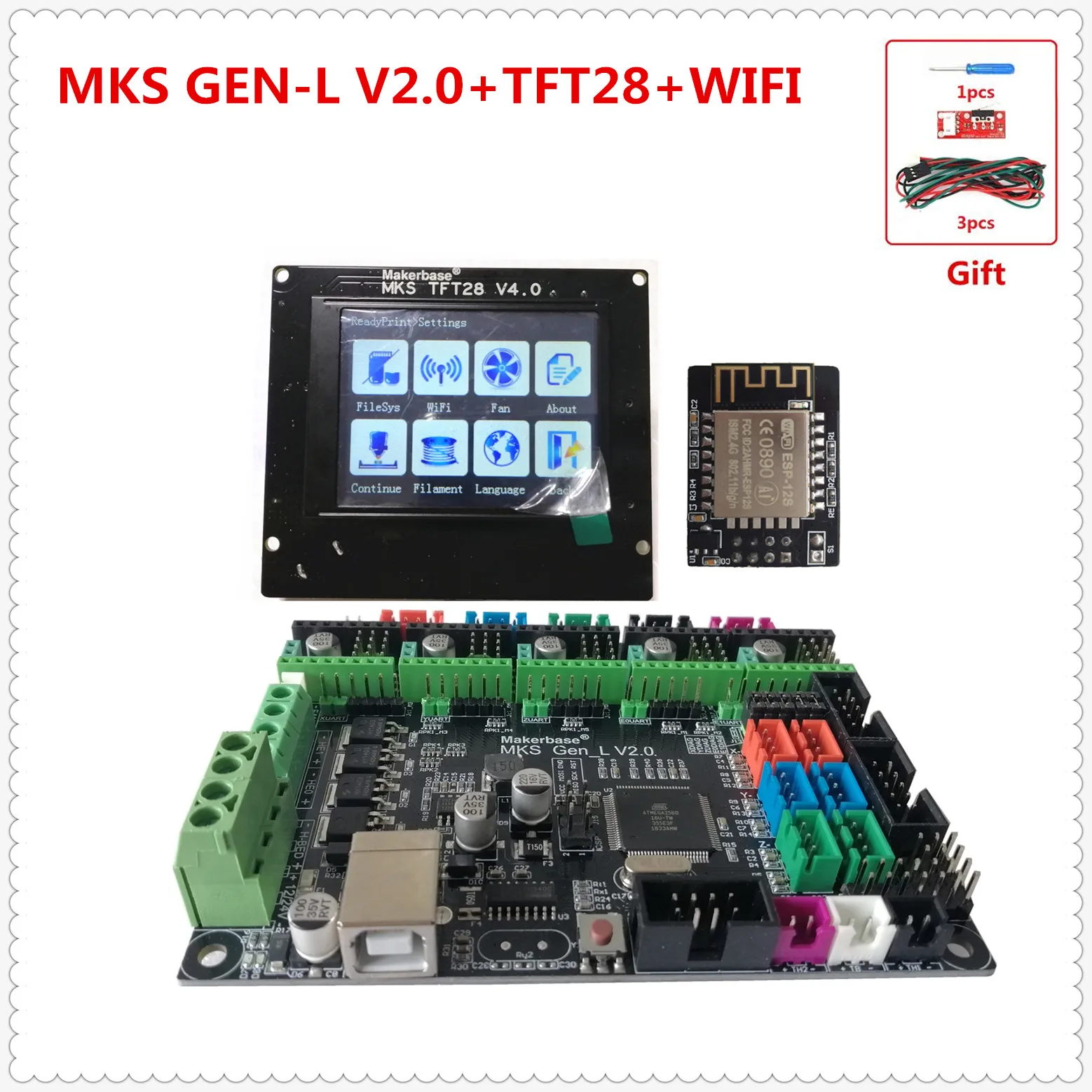 MKS GEN L V2.0+ MKS TFT28 lcd V4.0 мини-дисплей с трогательным дисплеем, дешевые школьные наборы с 3d принтом, контроллер для 3d печати, стартовый набор