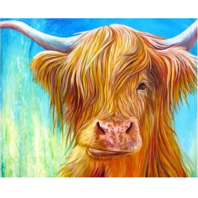 Diamond Painting Round Rhinestones Cow