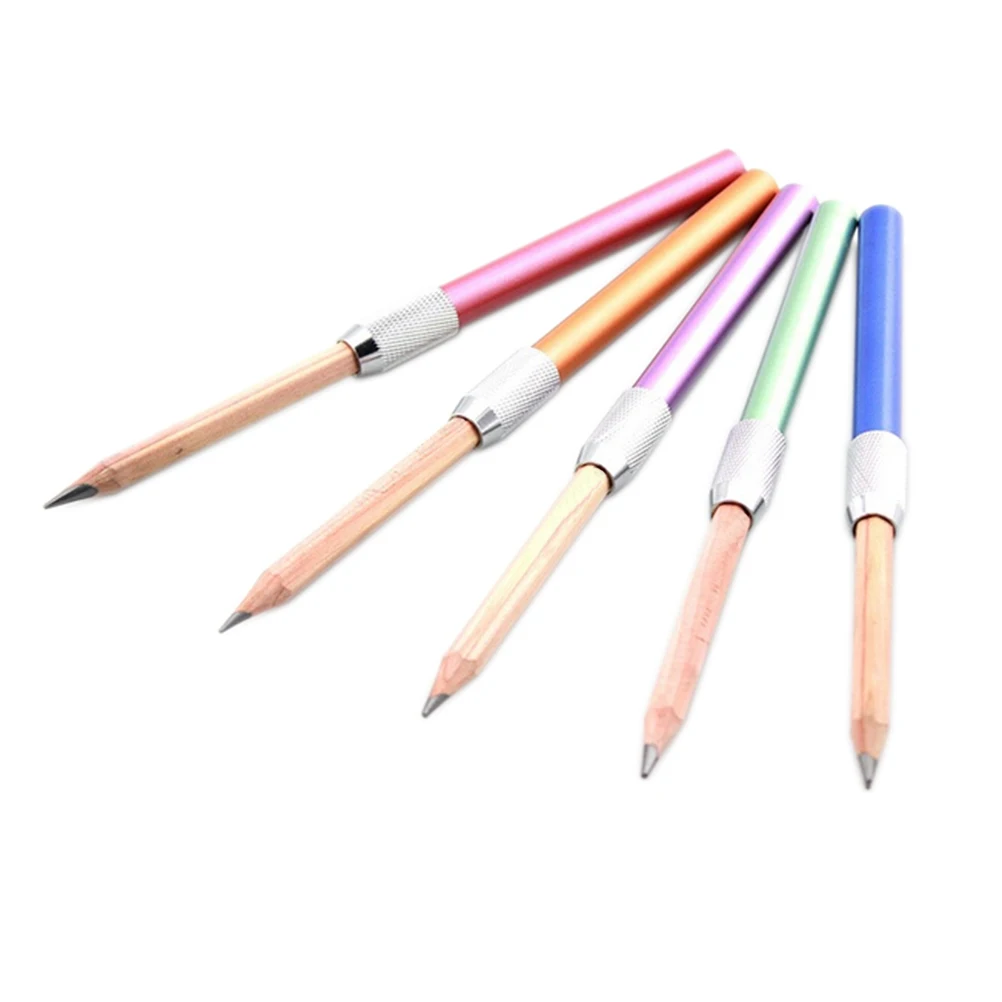 Adjustable Pencil Extender Holder Lengthener Aluminum Alloy School Office Art Writing Tools Stationery Supplies Creative Gift