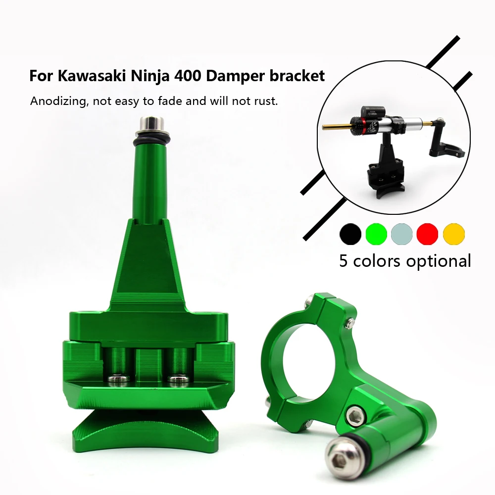 Alloy Steering Damper Stabilizer Mounting Bracket Kits For Kawasaki Ninja 400 2018 2019Covers