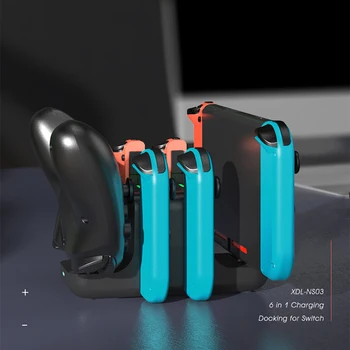 

6 in 1 PS4 Controller Charger Dock LED Dual USB ps 4 Charging Stand Station Cradle for Nintendo Switch Game Console Home Items