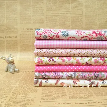 

Wholesale Pink Style 7 Color Fabric Plain Colored Cloth Cotton Small Floral Printing Handmade DIY Cotton Cloth Fabric J0001