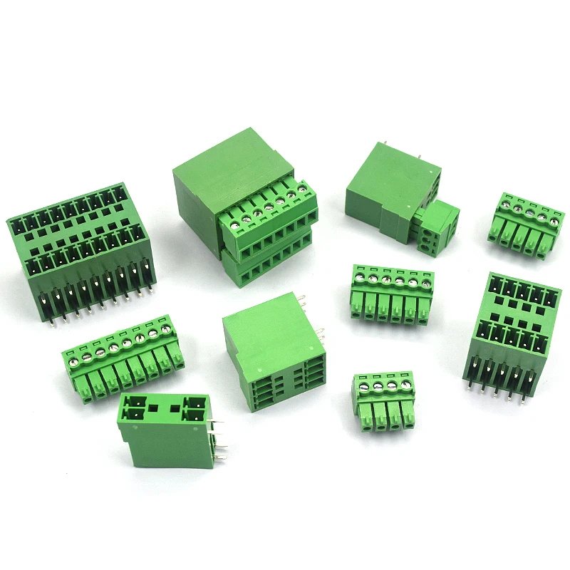 1set / sets 15EDGRH 3.81mm, PCB plug-in terminal, double-layer plug-in terminal, double-row bent pin seat with plug RH3.81 2 8 4 8 6 3 l shape crimp terminal female with shell plug spring insulated terminal cold terminal marking l shape plug box