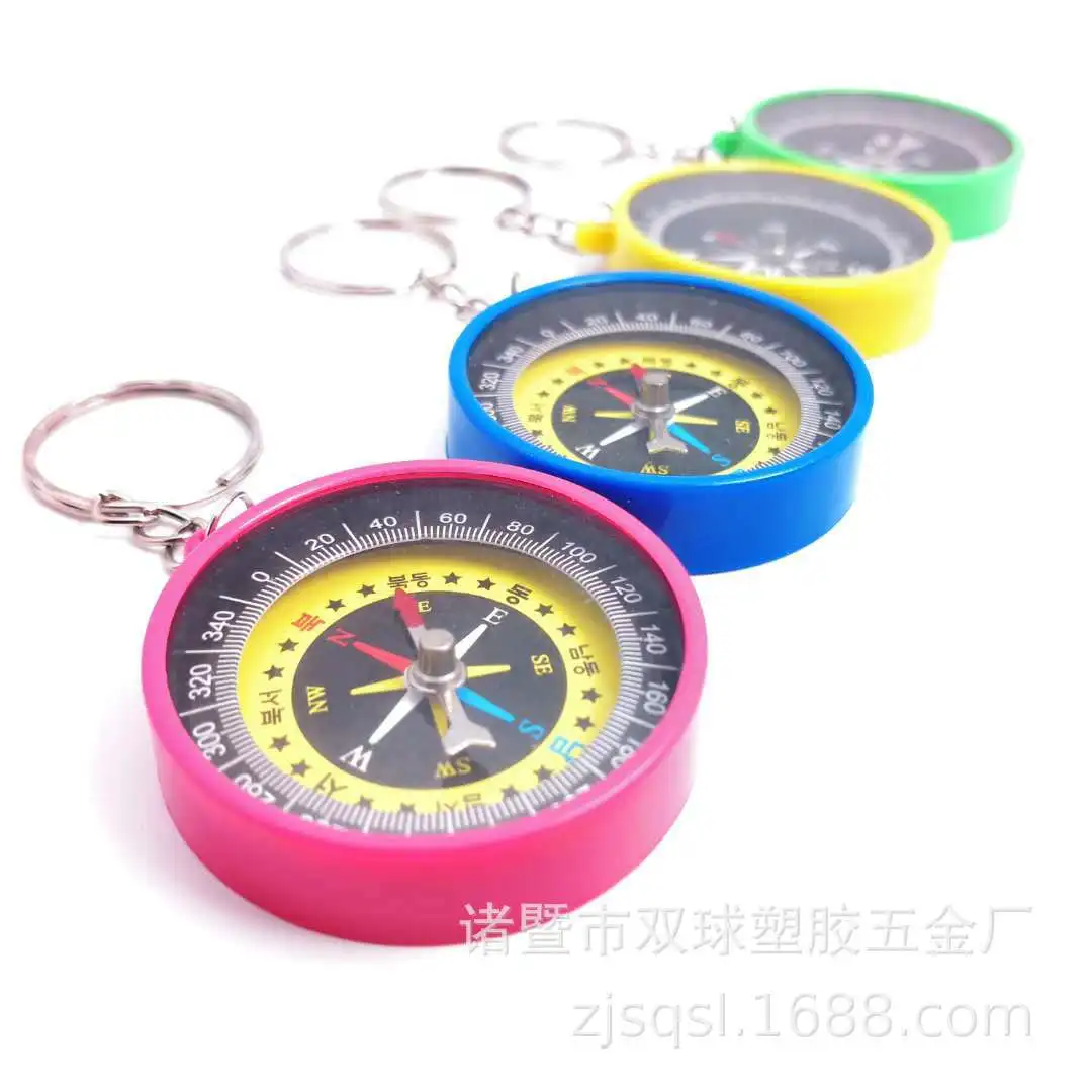 Напрямую от производителя двойной шаровой карты Горячая точный 45 мм корейский пластиковый компас брелок с компасом
