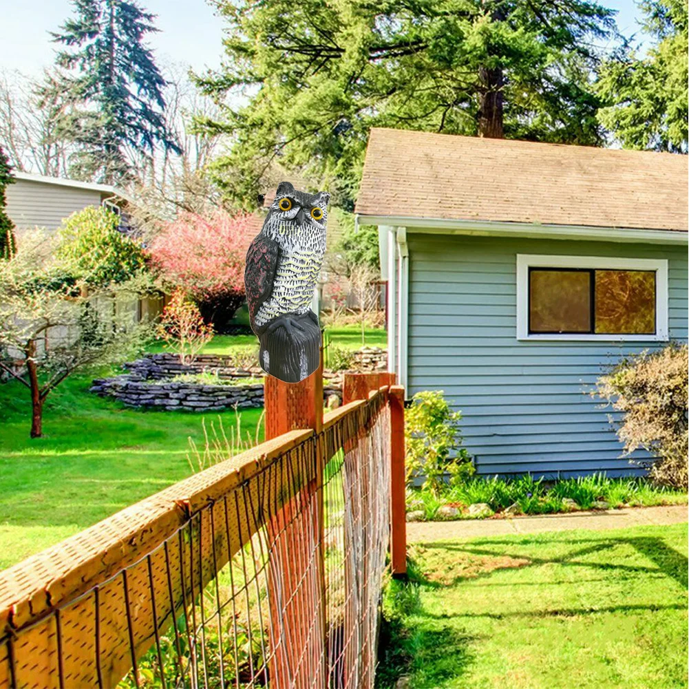 

Solar Powered Home Owl Decoy Ornaments Pest Control Protection Garden Tool Lifelike Yard Realistic Bird Scarer Decor Fake