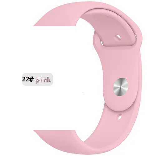 pink red 22 Ремешок для Apple Watch 44 мм/40 мм iWatch 42 мм 38 мм силиконовый спортивный браслет ремешок для Apple watch 5 4 3 2 1 40 44 мм - Цвет ремешка: pink red 22