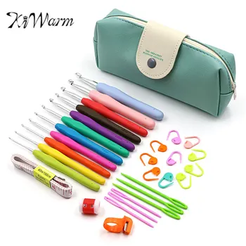 

30pcs Meigar Crochet Hooks Set Ergonomic Soft Handles Aluminum Blunt Needles Knitting Needle 2.0mm-8.0mm, Best Gifts for mom