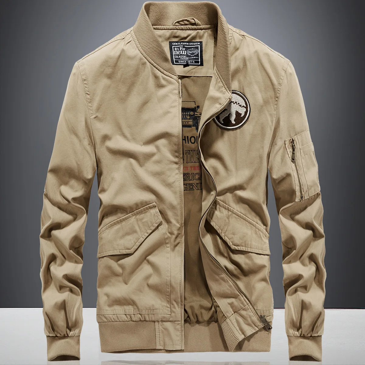 

2019 Spring And Autumn New Style Men's Casual Jacket Jacket for Men Pure Cotton Stand Collar Coat