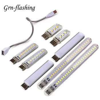 미니 휴대용 USB LED 5V 3 8 12 24 LED 조명 SMD 5730 테이블 책상 램프 책 손전등 야간 조명, 파워 뱅크 노트북 캠핑