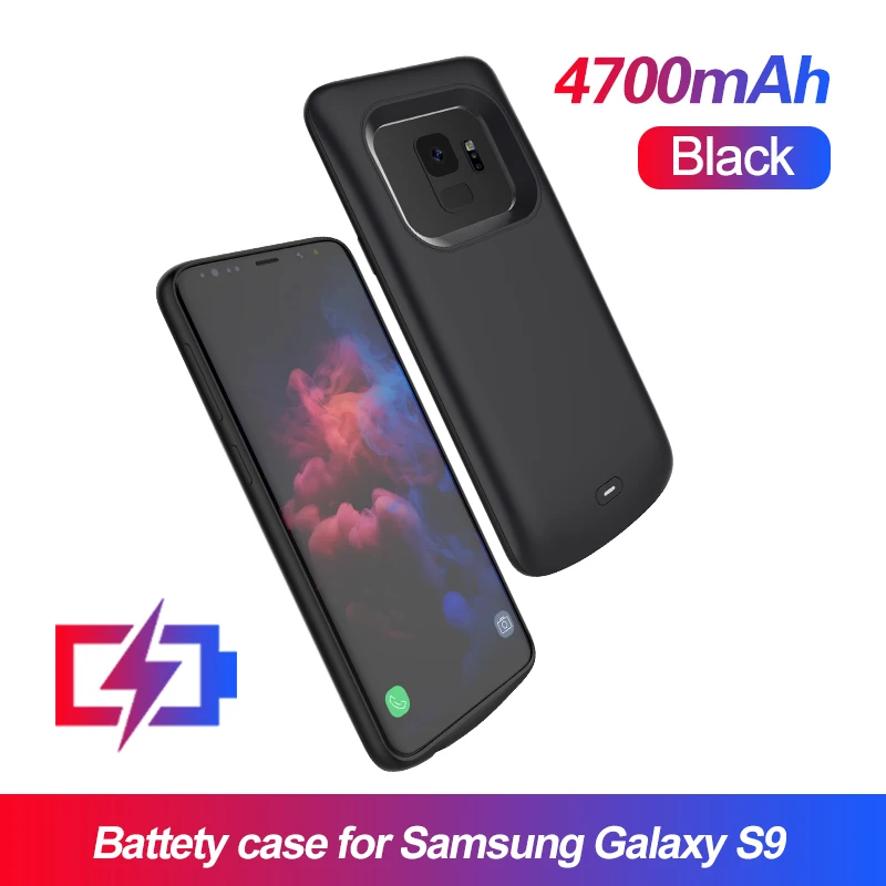 Black S9 4700mah Чехол для зарядного устройства для samsung Galaxy S9 S8 Plus, мягкий чехол для зарядки телефона из ТПУ для samsung Note 8 Note 9, чехол для аккумулятора - Цвет: Black S9 4700mah