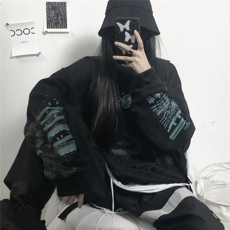 Галактика планета печати Tie Dye свободный свитер пуловер толстовки для женщин и мужчин Уличная Корейская одежда Harajuku зима КОНТРАСТ панк