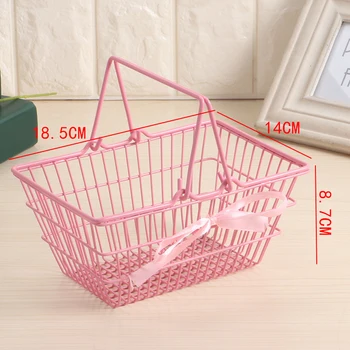 

Pink Girl Cosmetic Table Jewelry Storage Basket Makeup Desktop Office Organizer