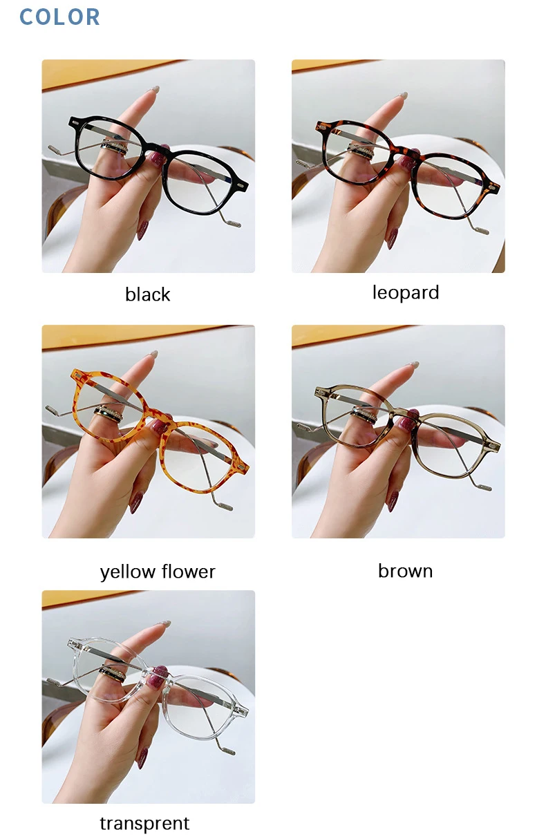 blue light reading glasses Metal Retro Anti Blue Light Round Glasses Women Mens Vintage Square Computer Glasses Female Eyeglasses Lunette Anti Lumière clear blue light glasses