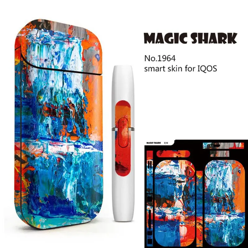 

10 Styles Universal Fashion PVC Bumpy Printing Sticker Anti-dust Decorative Protective Film Skin for IQOS Box Cover Case