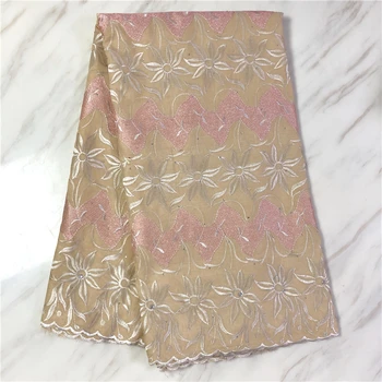 

Pretty Swiss voile lace apparel cloth African cotton lace fabric for dress ECP164(5yards/pc)