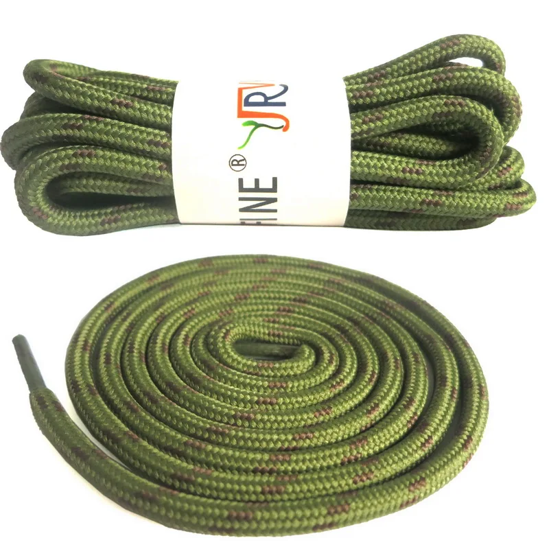 12 Army Green Brown YJRVFINE брендовые круглые шнурки,, высококачественные спортивные шнурки для спортивной обуви, полосатые уличные альпинистские шнурки, 1 пара - Цвет: 12 Army Green Brown